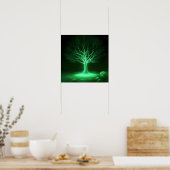Poster Branches vides - Arbre lumineux - Vert (Cuisine)