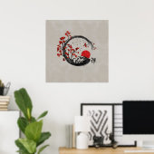 Poster Branches Zen Enso Circle et Sakura (Bureau à domicile)