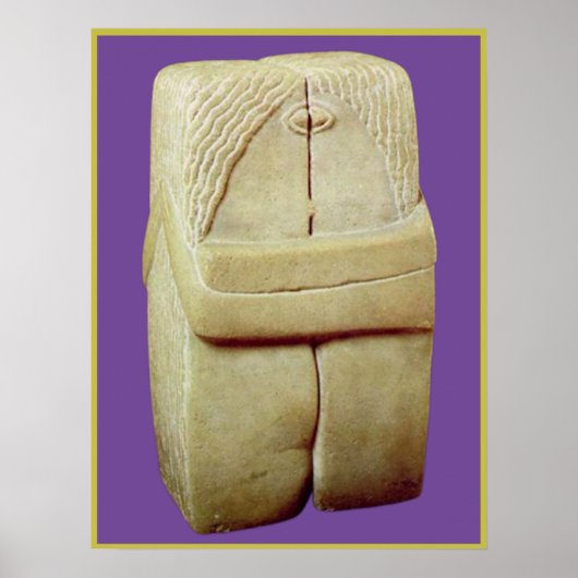 Poster Brancusi, Le Baiser, Les Beaux-Arts, (Devant)