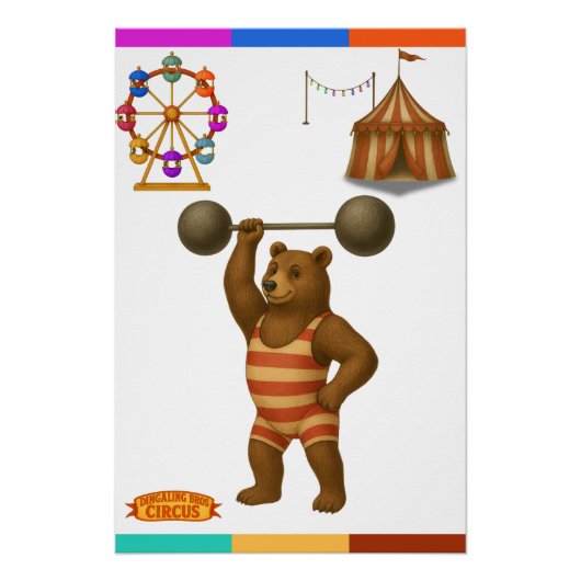 Poster Brandon, ours de cirque fort (Devant)