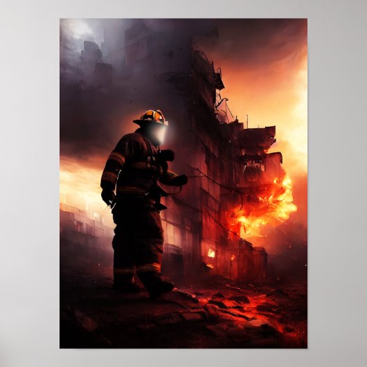 Poster brandweerman 3 12x16 (Matte) (Voorkant)