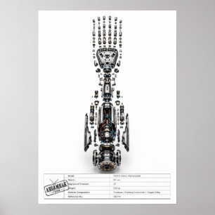 Poster Bras Robotique Futuriste Explosé