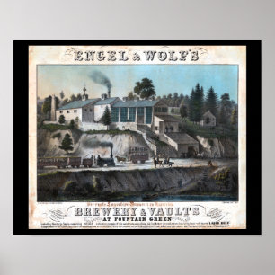 Poster Brasserie Engel Wolf Philadelphia PA Imprimer