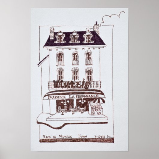 Poster Brasserie La Renaissance | Place du Marche, Dinan (Devant)