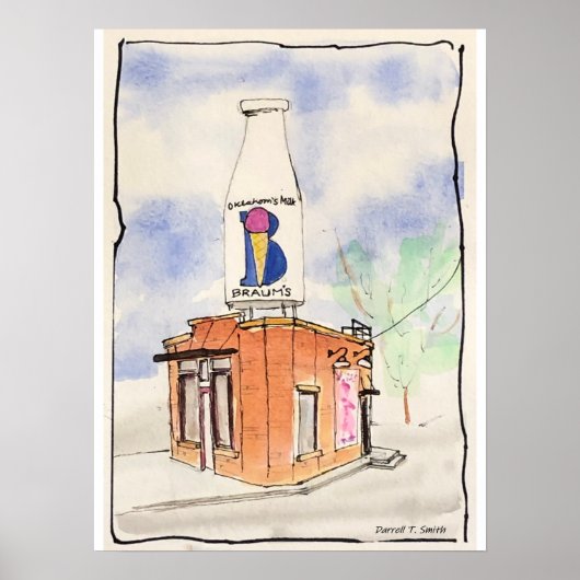 Poster Braums Milk Bottle Building - Oklahoma City, OK (Devant)