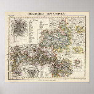 Poster Braunschweig et Wolfenbutte Allemagne