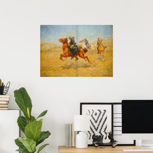 Poster Brave Cavalryman Saving a fellow Solider (Bureau à domicile)