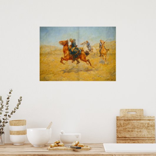 Poster Brave Cavalryman Saving a fellow Solider (Cuisine)