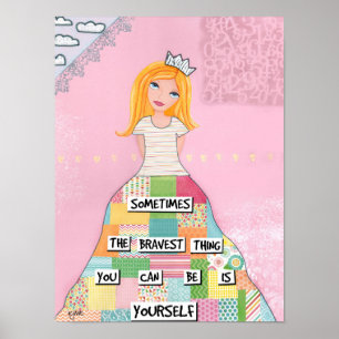 Poster Brave Girl - Art pour filles et femmes