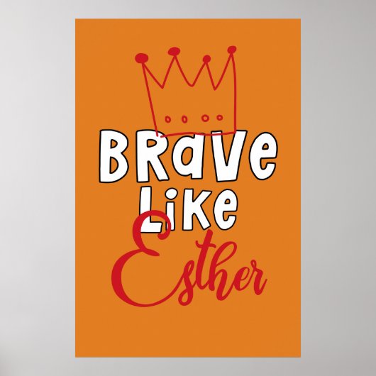 Poster Brave Like Esther - Inspirant Art Juif Purim (Devant)