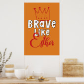 Poster Brave Like Esther - Inspirant Art Juif Purim (Cuisine)