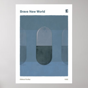 Poster Brave Nouveau Monde Aldous Huxley Dystopian Social