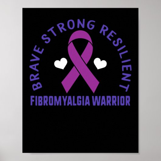 Poster Brave résistant résistant Fibromyalgie Guerrier (Devant)