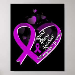 Poster Brave résistant résistant Fibromyalgie Guerrier