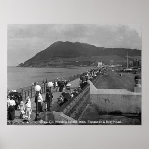 Poster Bray Head & Esplanade 1905 Comté Wicklow Irlande