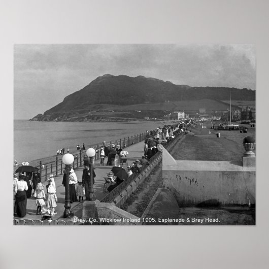 Poster Bray Head & Esplanade 1905 Comté Wicklow Irlande (Devant)
