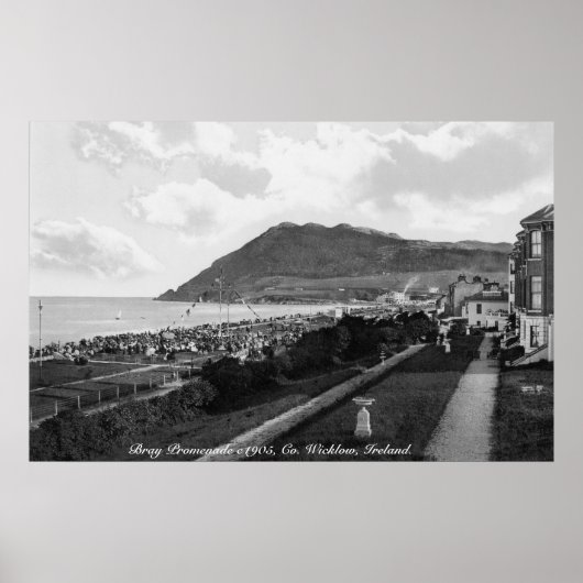 Poster Bray promenade, Co. Wicklow, Irlande c1905 (Devant)