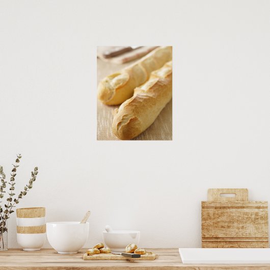 Poster Bread, french stick (Cuisine)