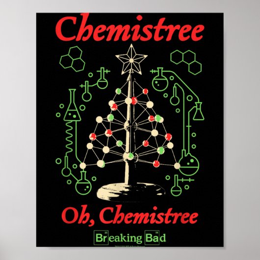 Poster Breaking Bad Oh Chemistree Funny Christmas Science (Devant)