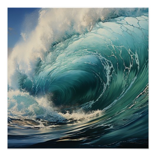Poster Breaking Surf Peinture (Devant)