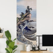 Poster Breaking Waves, Hokusai (Bureau à domicile)