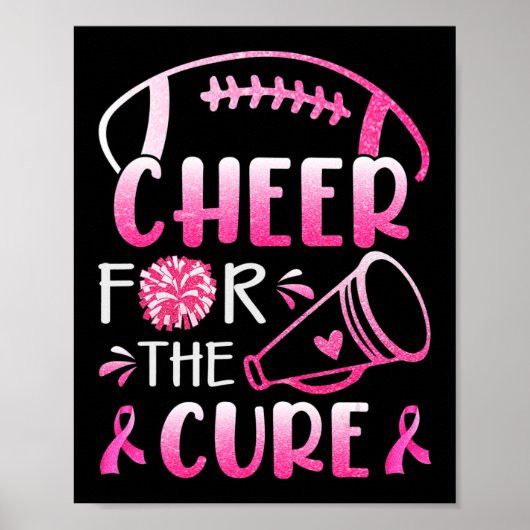 Poster Breast Cancer Awareness Cheer For The Cure T-shirt (Devant)