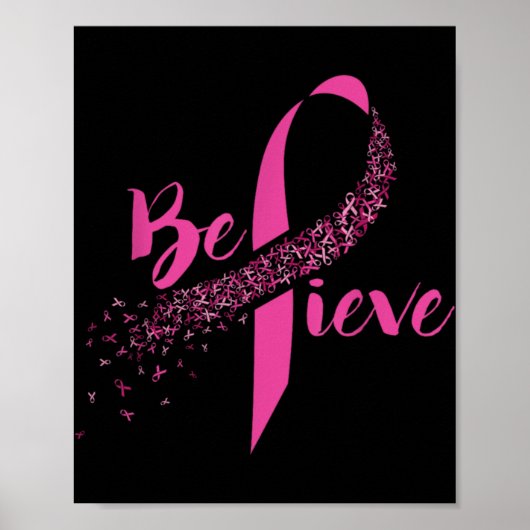 Poster Breast Cancer Awareness Insrational Believe (Devant)