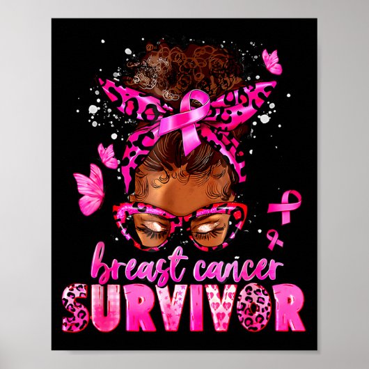 Poster Breast Cancer Awareness Survivor Black Women Melan (Devant)