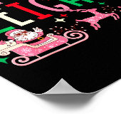 Poster Breast Cancer Christmas Nk Ribbon Santa Sleigh Rei (Coin)