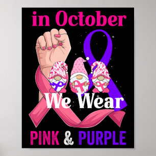 Poster Breast Cancer Domestic Violence Awareness Pink Pur