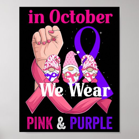 Poster Breast Cancer Domestic Violence Awareness Pink Pur (Devant)