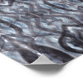 Poster Breathe Abstract Dark Blue Black Watercolor Art (Coin)