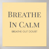 Poster Breathe In Calm Quote | Mindfulness Affirmation (Devant)