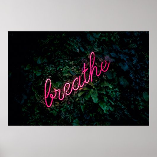 POSTER "BREATHE" ROSE NEON LIGHT SIGN (Devant)