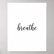 Breathe Script Quote Wall Art