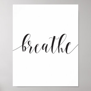 Poster Breathe Typographie Citation Motivationnelle, Zen