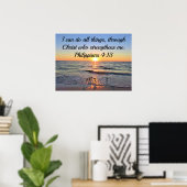 POSTER BREATHTAKING PHILIPPIANS 4:13 OCEAN SUNRISE (Bureau à domicile)