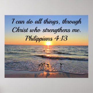 POSTER BREATHTAKING PHILIPPIANS 4:13 OCEAN SUNRISE