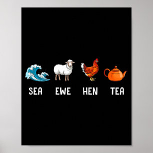 Poster Brebis de mer Tea drôle de blague disant citation 