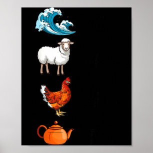 Poster Brebis de mer Tea drôle de blague disant citation 