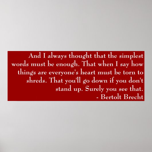 Poster Brecht Poem (Devant)