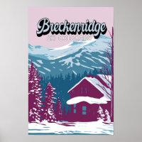 Breckenridge Colorado Art d'hiver Vintage