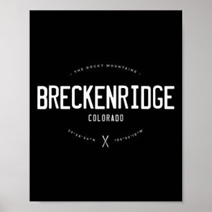 Poster Breckenridge Colorado Graphisme Vintage en détress