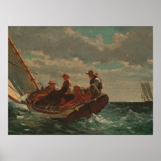Poster Breezing Up (A Fair Wind) par Winslow Homer (Devant)