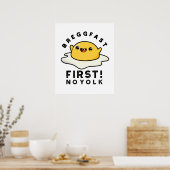Poster Breggfast First No Yolk Funny Egg Pun (Cuisine)