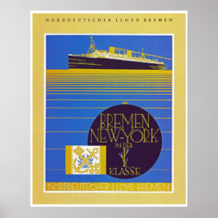 Poster Brême - NewYork dans le der ęr Classe