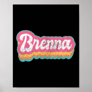 Poster Brenna Prénom Fille Vintage les années 70 80s Pers