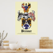 Poster Brenner Family Crest 24x36 (Keuken)