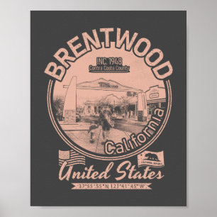POSTER BRENTWOOD CALIFORNIA - VILLE DE BRENTWOOD CA