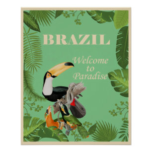 Poster Brésil, Bienvenue au Paradis,